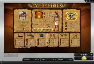 eye-of-horus-gewinntabelle